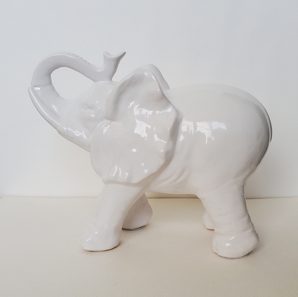 White ceramic elephant
